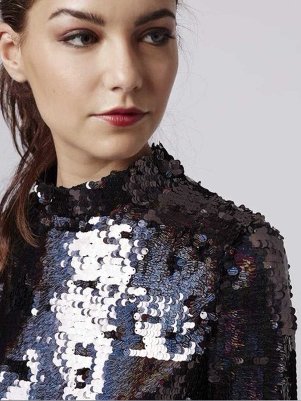 Topshop Black Sequined Mini dress